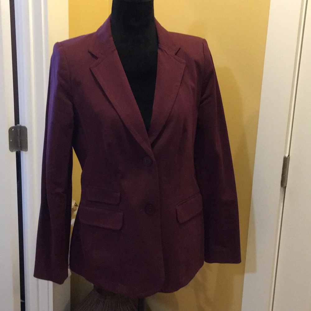 Isaac Mizrahi live! 24/7 blazer, burgundy – sz10.